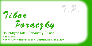 tibor poraczky business card